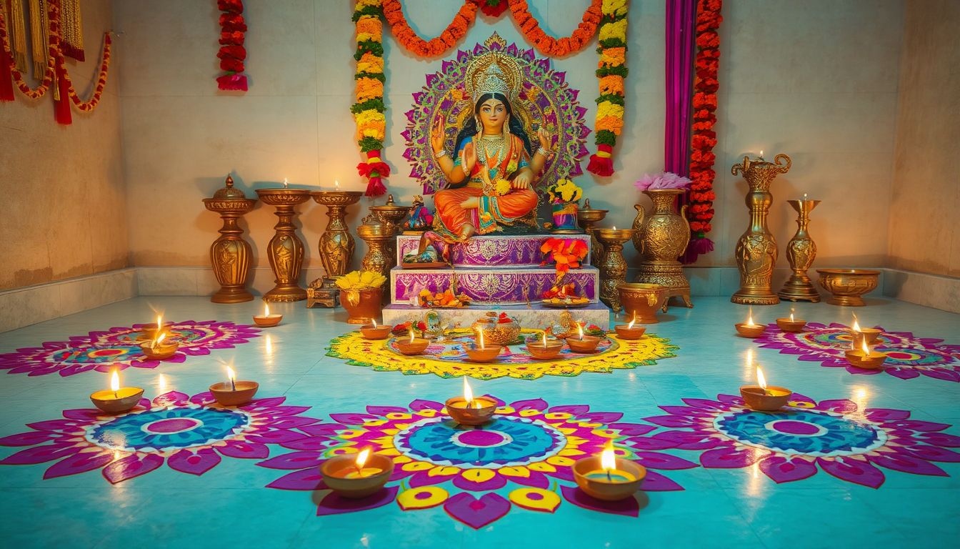 A Diwali során a rangoli színes mintákban csal a szerencsét.