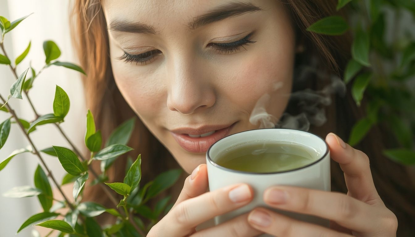 A zöld tea antioxidánsai lassítják a bőr öregedését.