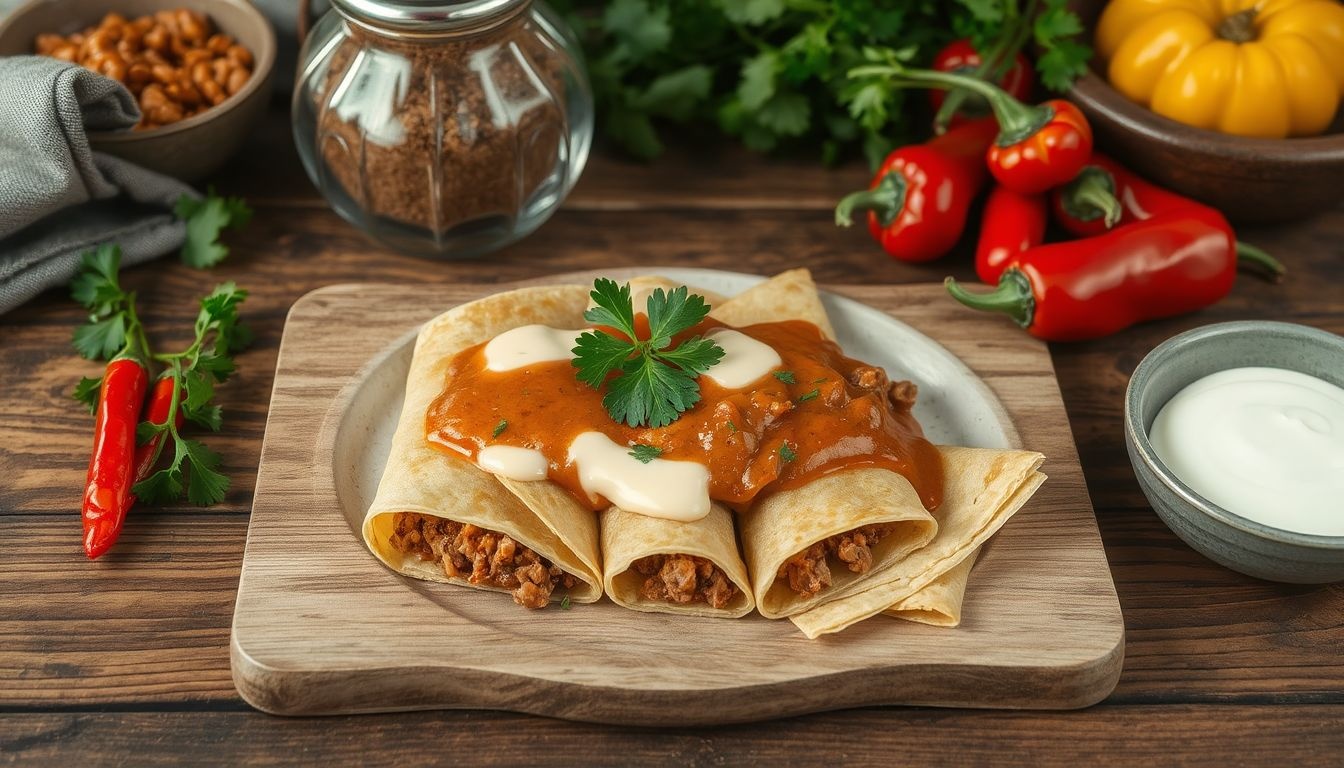 A hortobágyi palacsinta húsos tölteléke pikánsan fűszerezett ragú.