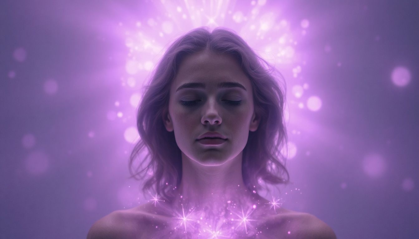 Az ibolya aura a spirituális fejlődést és felsőbbrendűséget jelzi.