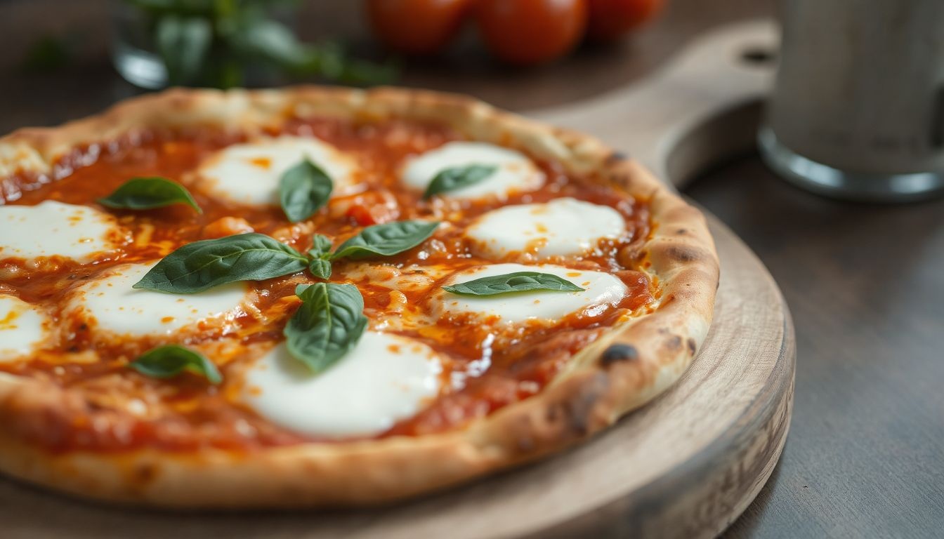 A Margherita pizza a friss bazsalikom és mozzarella harmóniája.