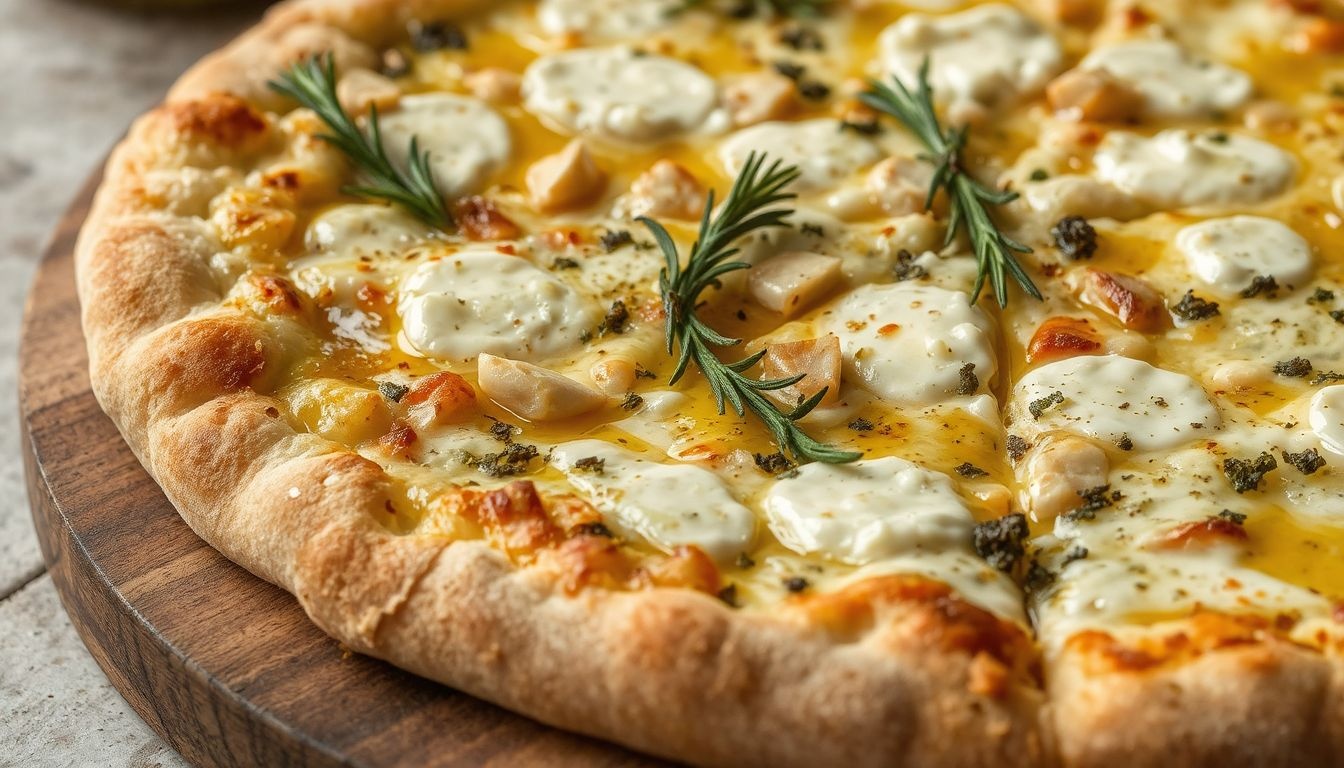 A Pizza Bianca friss fokhagymával és krémes ricottával válik ellenállhatatlanná.
