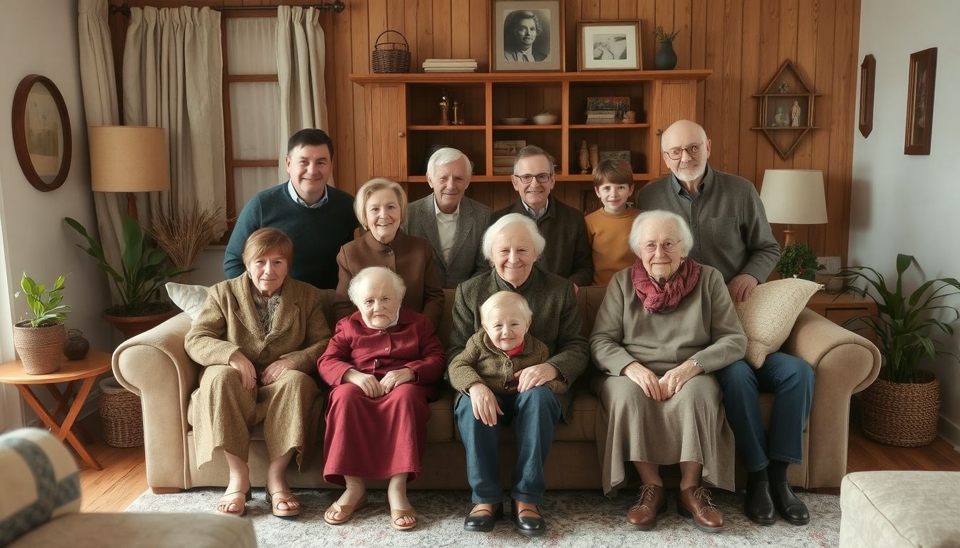 A kompozíció irányítja a családi történet vizuális üzenetét.