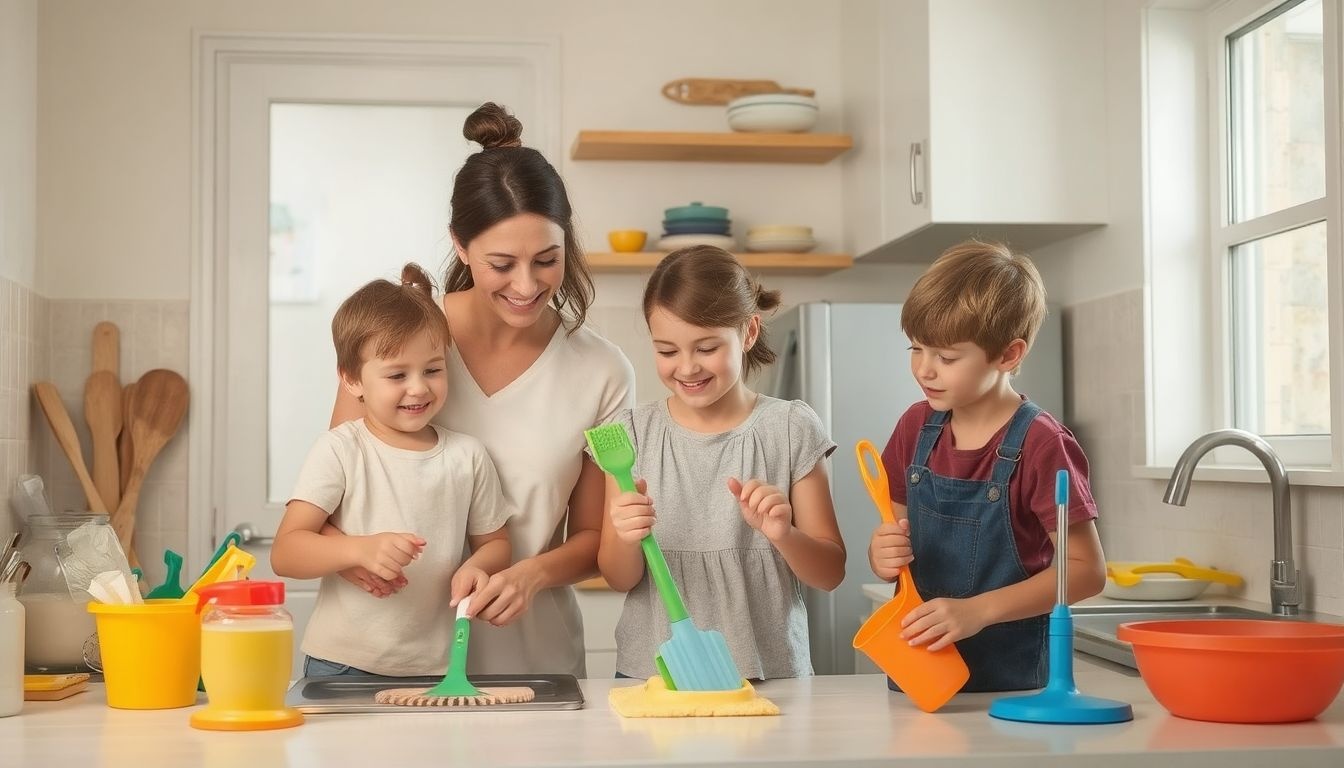 Játékos versengés növeli a gyerekek motivációját a házimunkához.