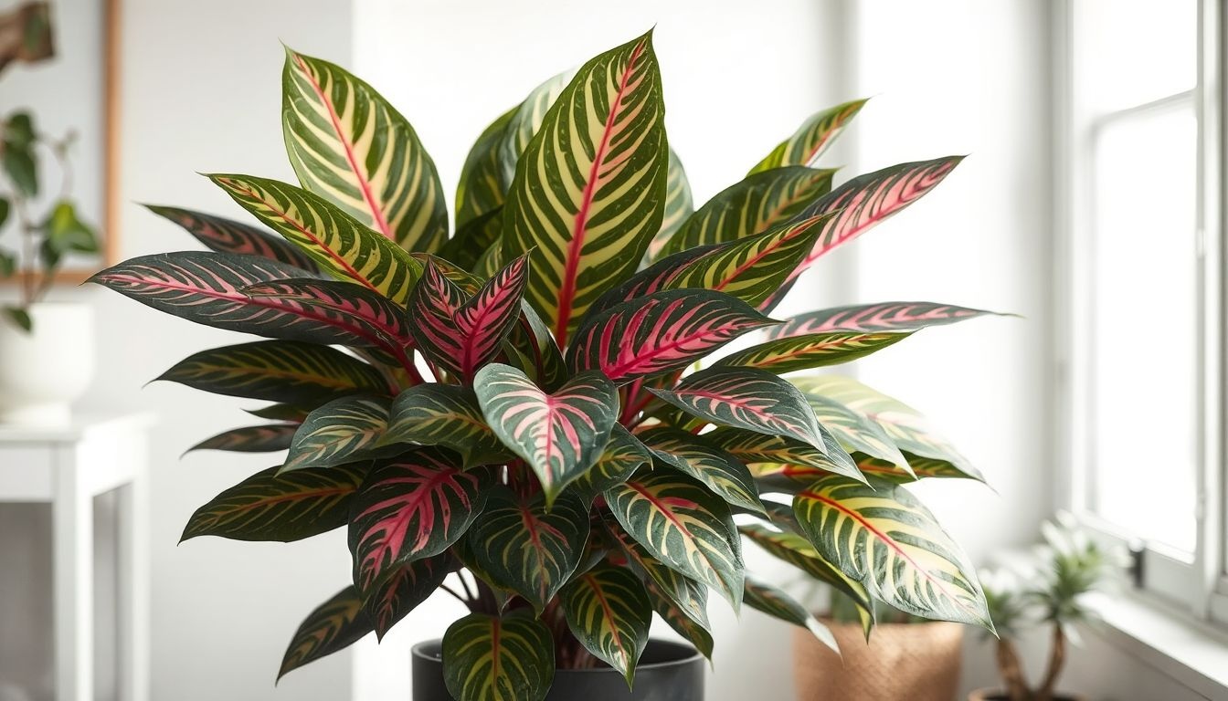 Az Aglaonema levelei élénk színekben pompáznak, könnyen gondozható.