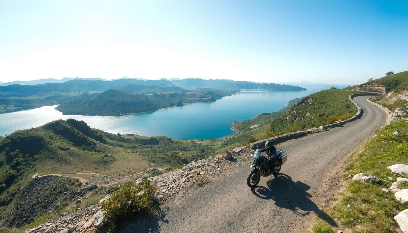 A Balaton-felvidék vulkanikus tanúhegyei gyönyörű motoros panorámát kínálnak.