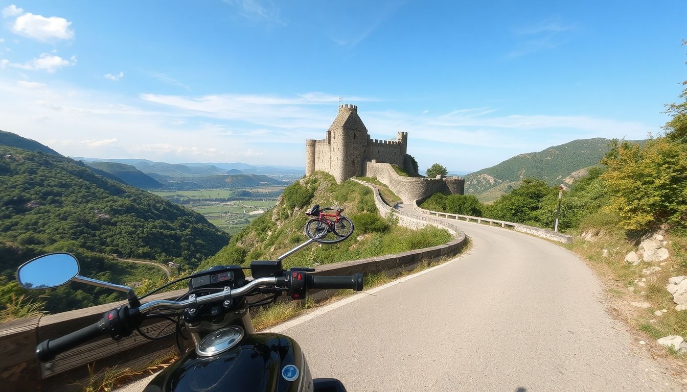 A Visegrádi Fellegvárhoz motorral izgalmas hegyi szerpentineken juthatunk.
