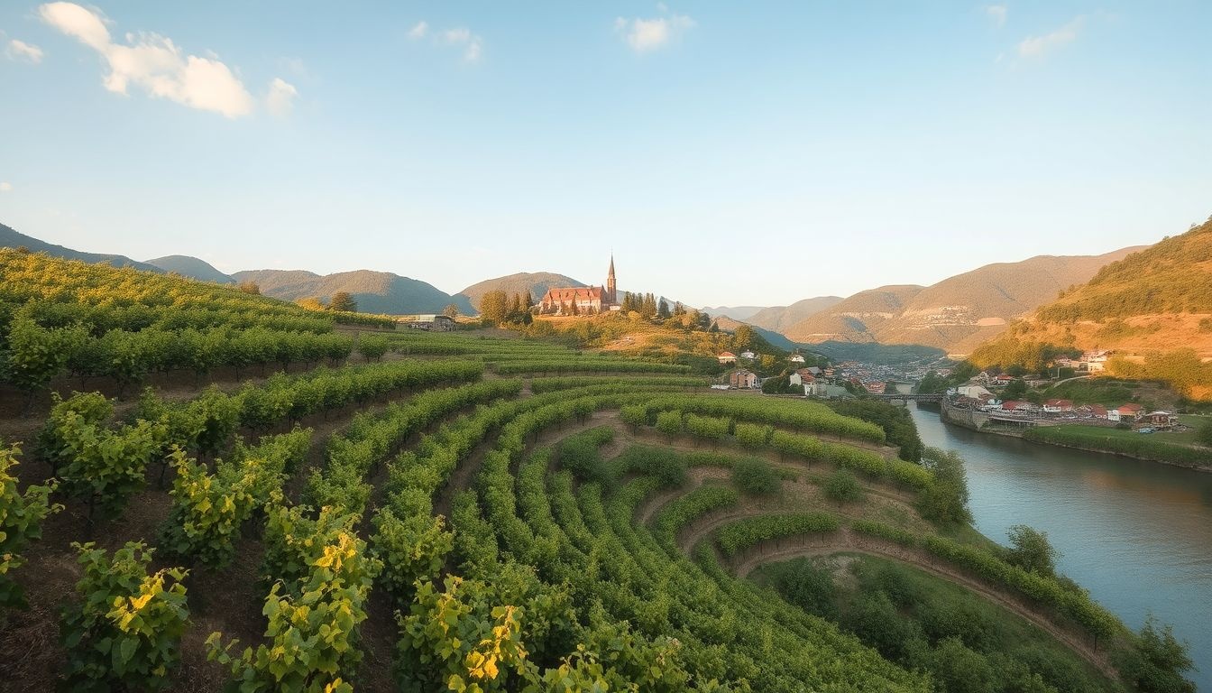 A Mosel-völgy híres meredek szőlőskertjeiről és kiváló Rieslingjeiről.