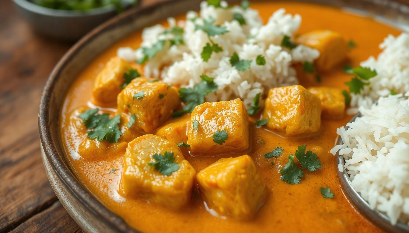 Az indiai vajas tofu gazdag fűszerekkel és krémes szósszal készül.