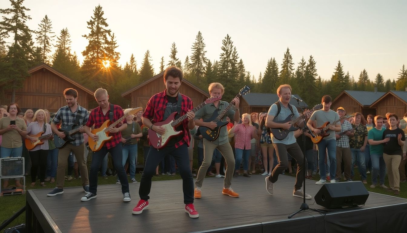 Finnországban az Air Guitar Világbajnokságon képzeletbeli hangszerekkel versenyeznek.