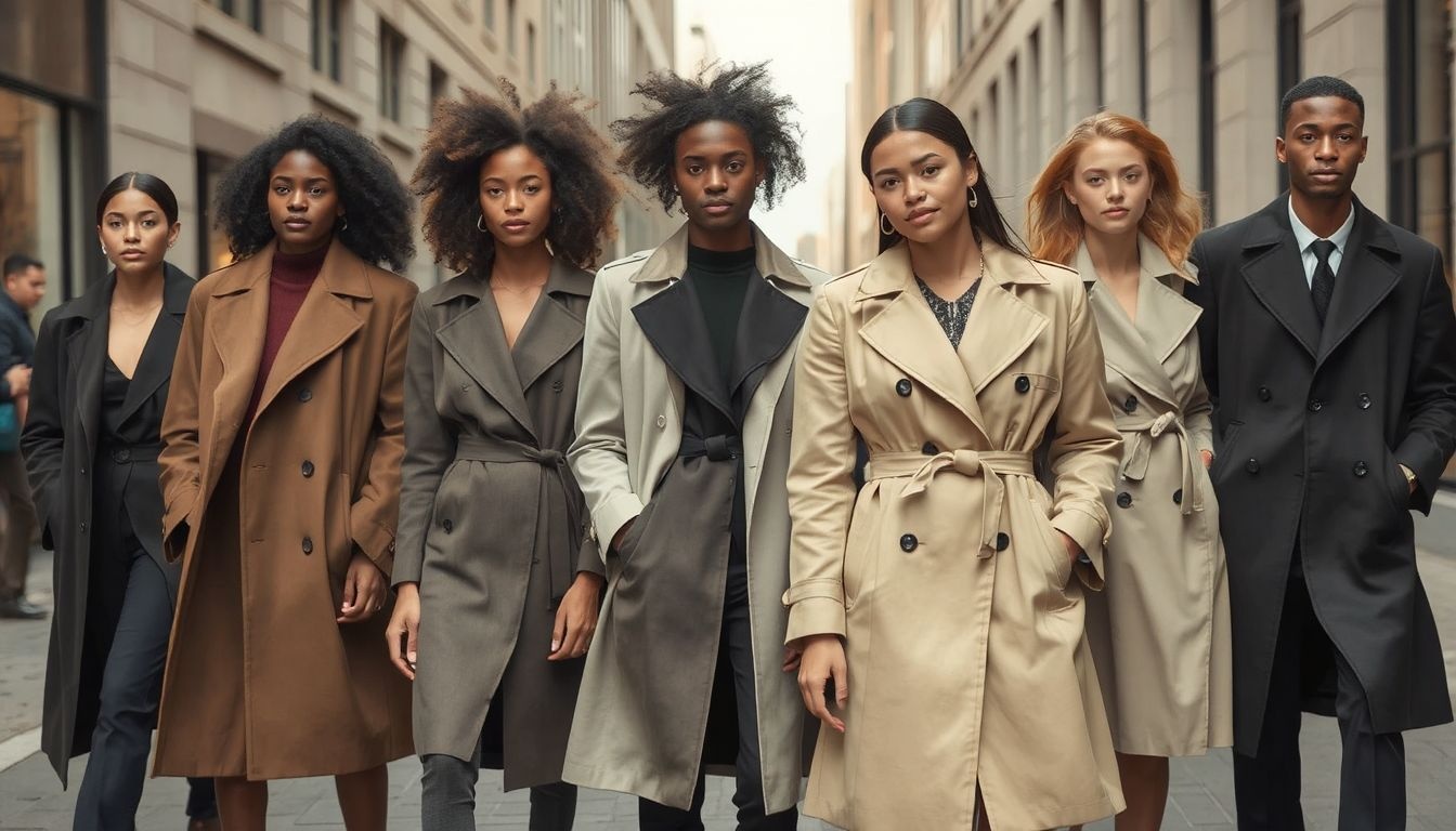 A trench coat újra divatos, modern szabásokkal és anyagokkal.