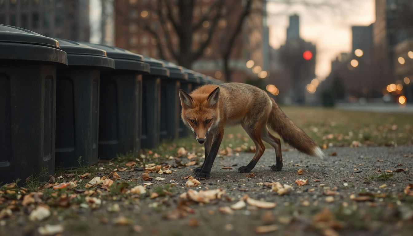 A városi rókák főleg emberi hulladékból szerzik táplálékukat.