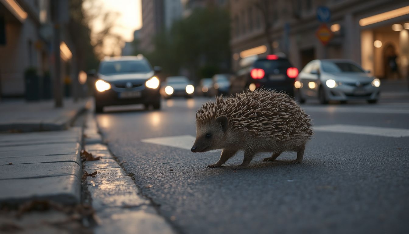 A városi sünök fő veszélye a közúti forgalom és méreg.