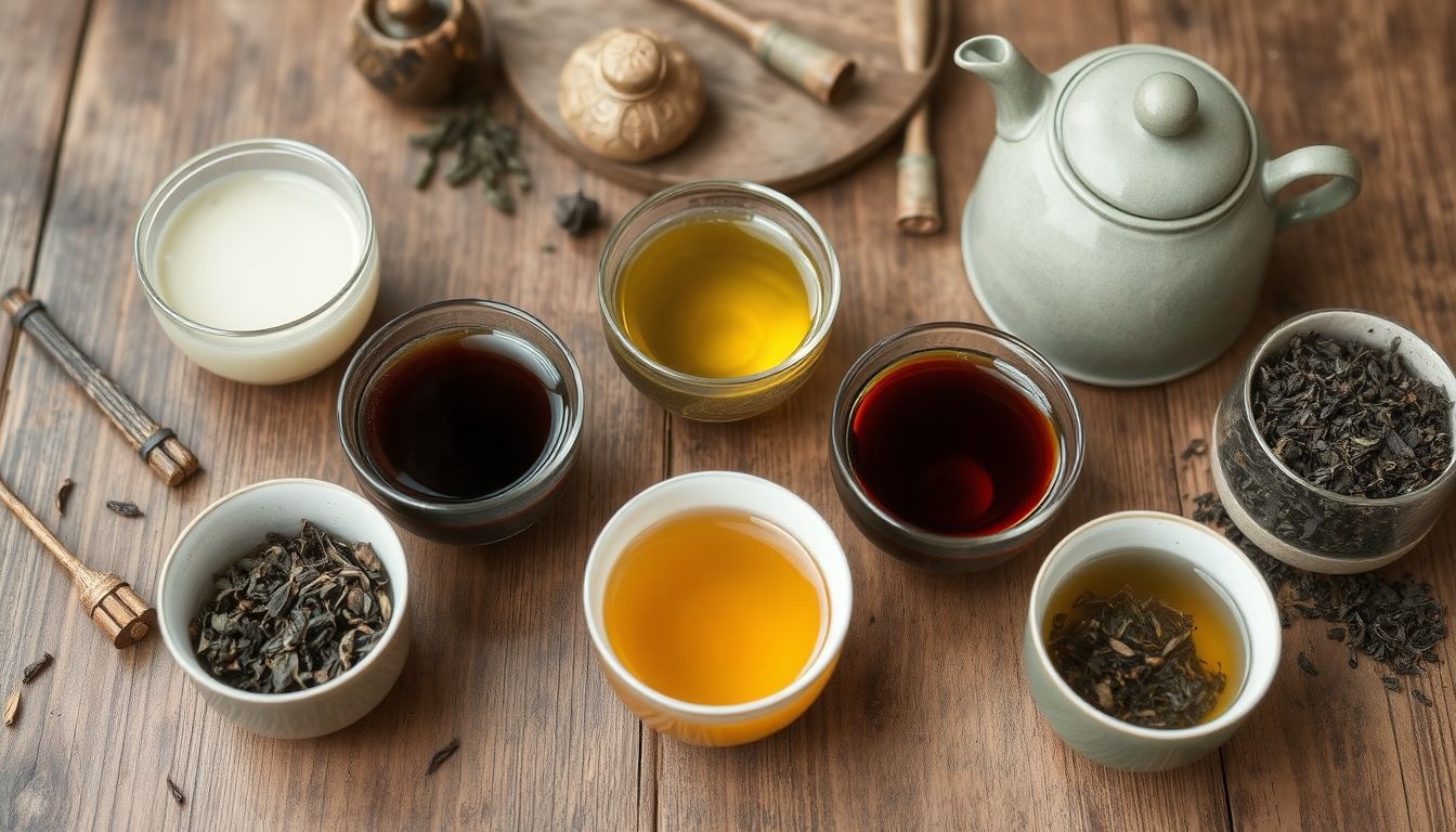 A tea típusai különböző oxidációs szintekkel és ízjegyekkel bírnak.