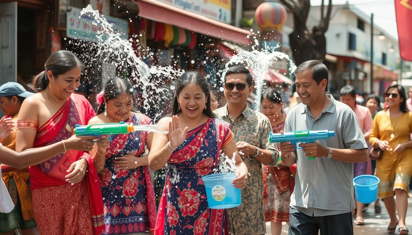 A Songkran vízi csatája a buddhista újév megtisztulása.