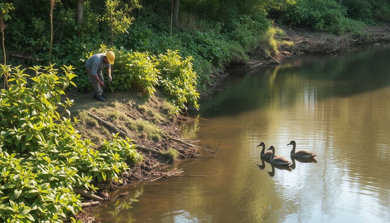 A vízparti rehabilitáció élőhelyeket és biodiverzitást őriz meg.