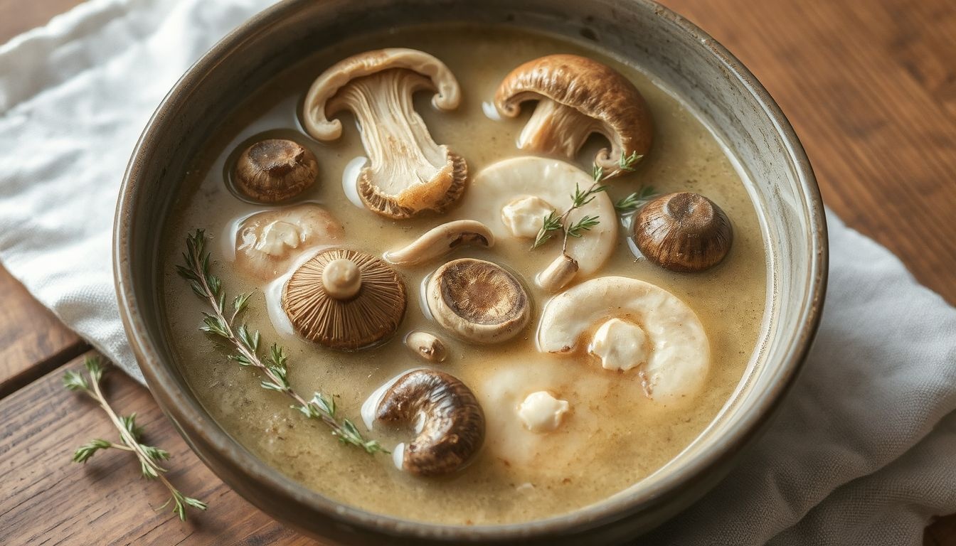 A gombák gazdagítják a levesek umami ízét és állagát.