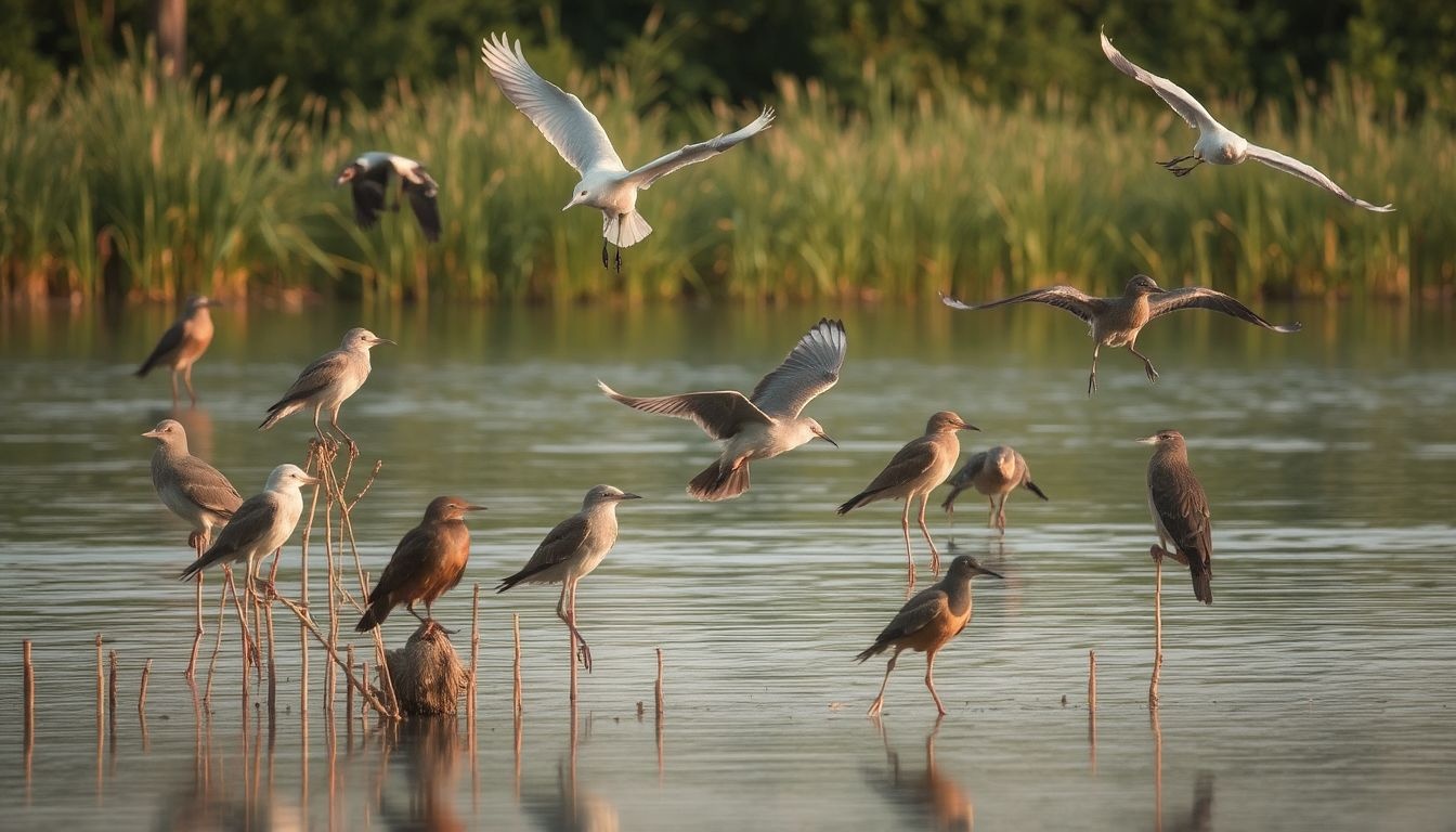 A Tisza-tónál több mint 200 madárfaj él és költ.